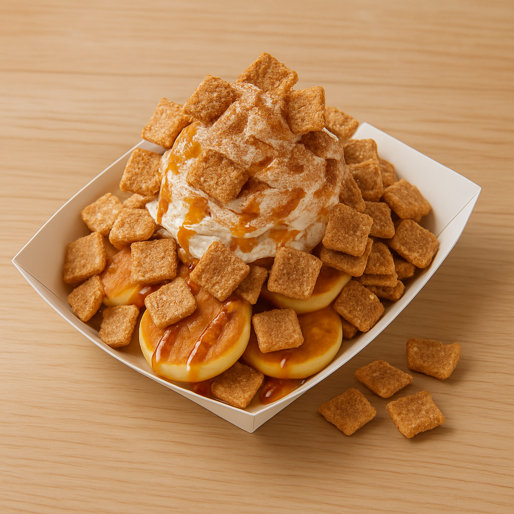 demo_the_guzzle_hut_mini_pancakes_cinnamon_toast_crunch_cereal_cream_caramel_syrup